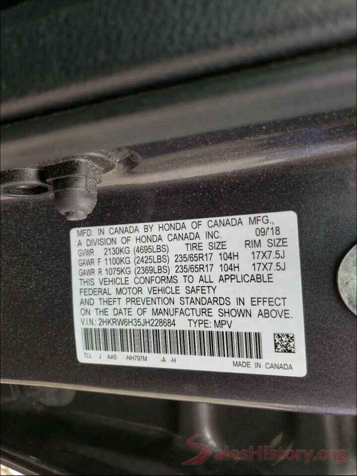 2HKRW6H35JH228684 2018 HONDA CRV