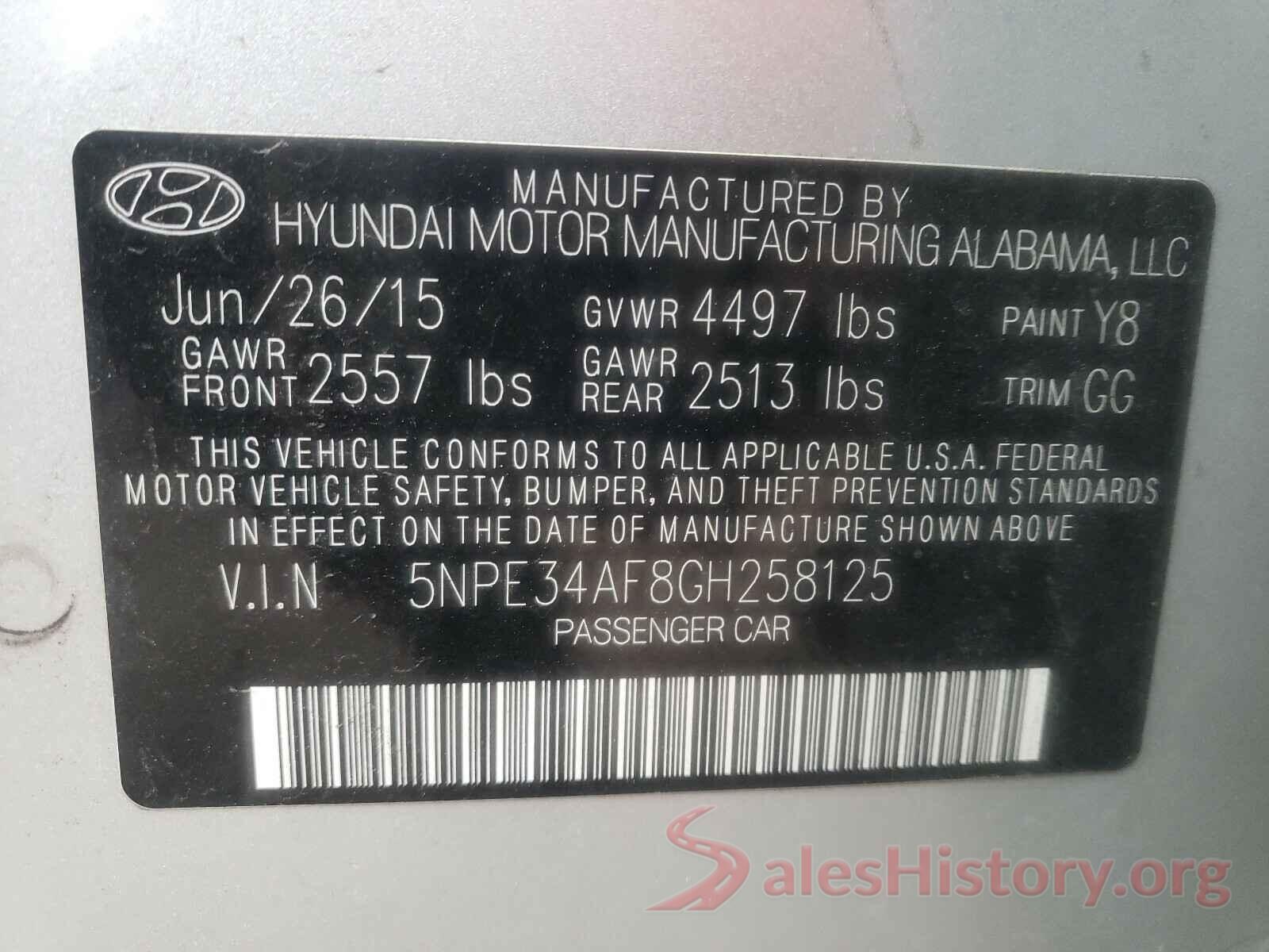 5NPE34AF8GH258125 2016 HYUNDAI SONATA