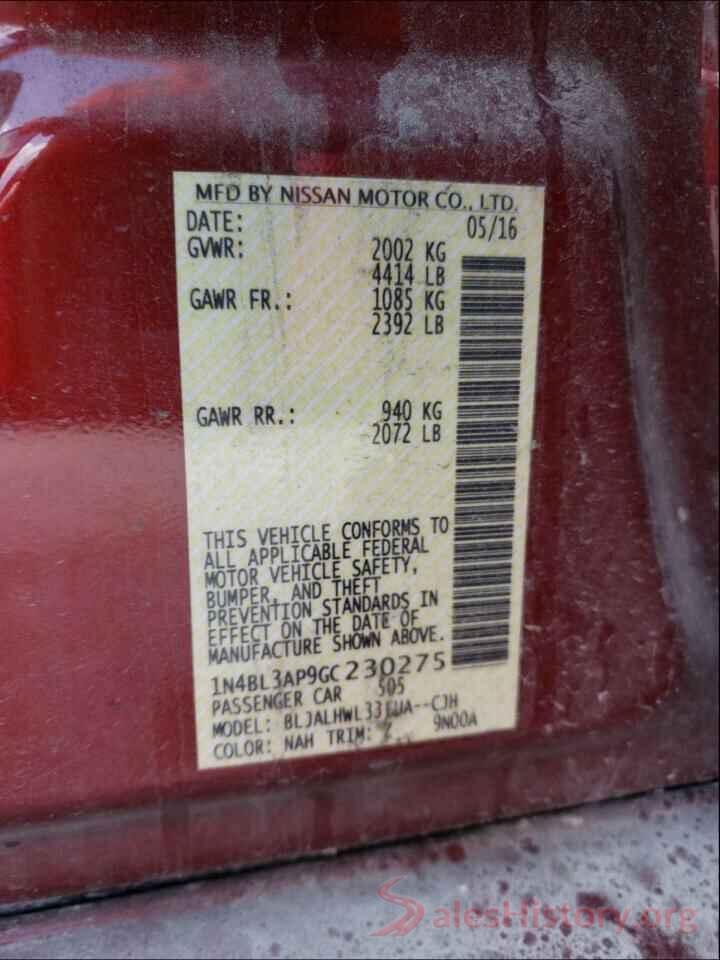 1N4BL3AP9GC230275 2016 NISSAN ALTIMA