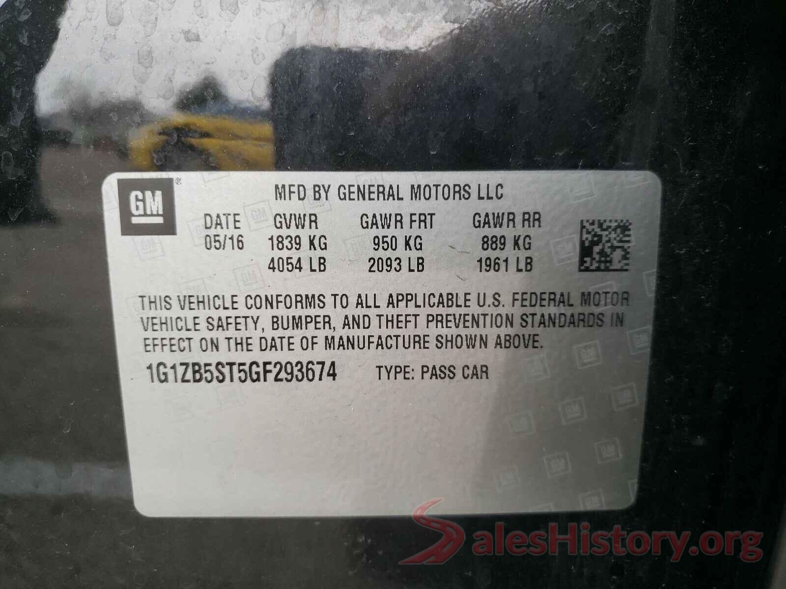 1G1ZB5ST5GF293674 2016 CHEVROLET MALIBU