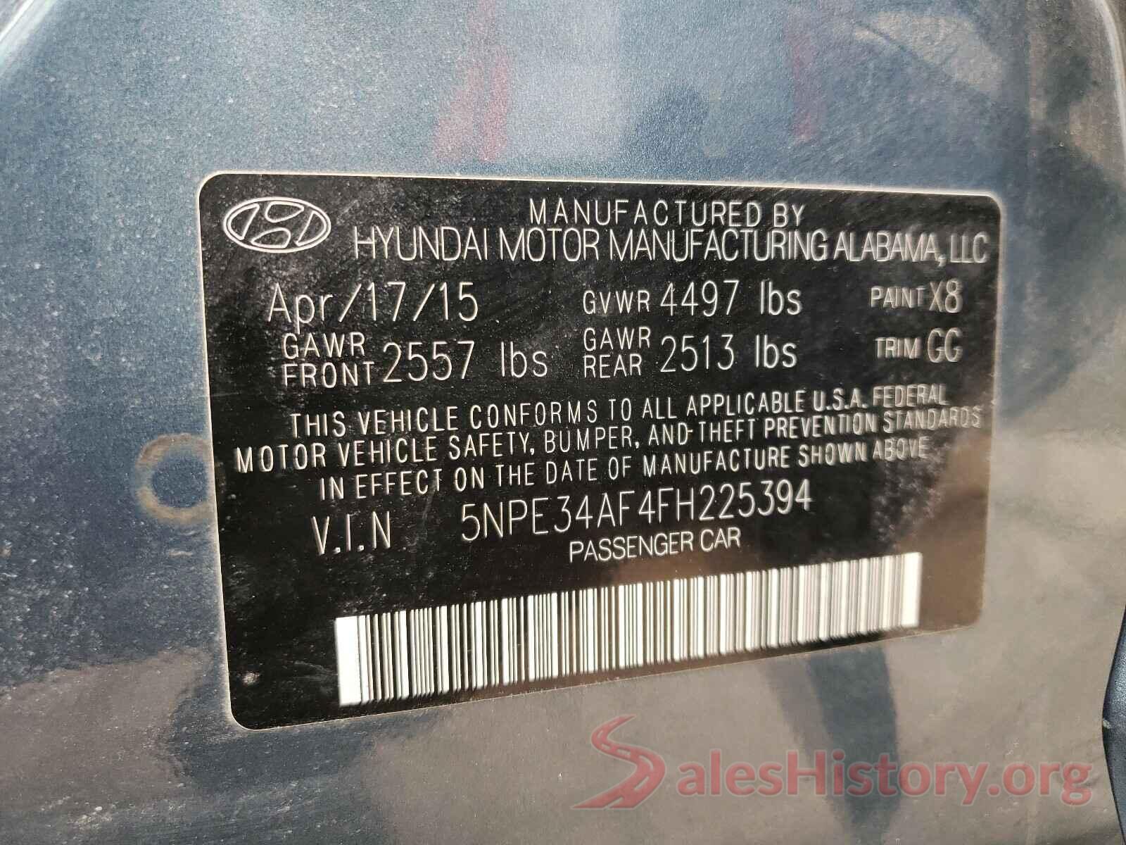 5NPE34AF4FH225394 2015 HYUNDAI SONATA