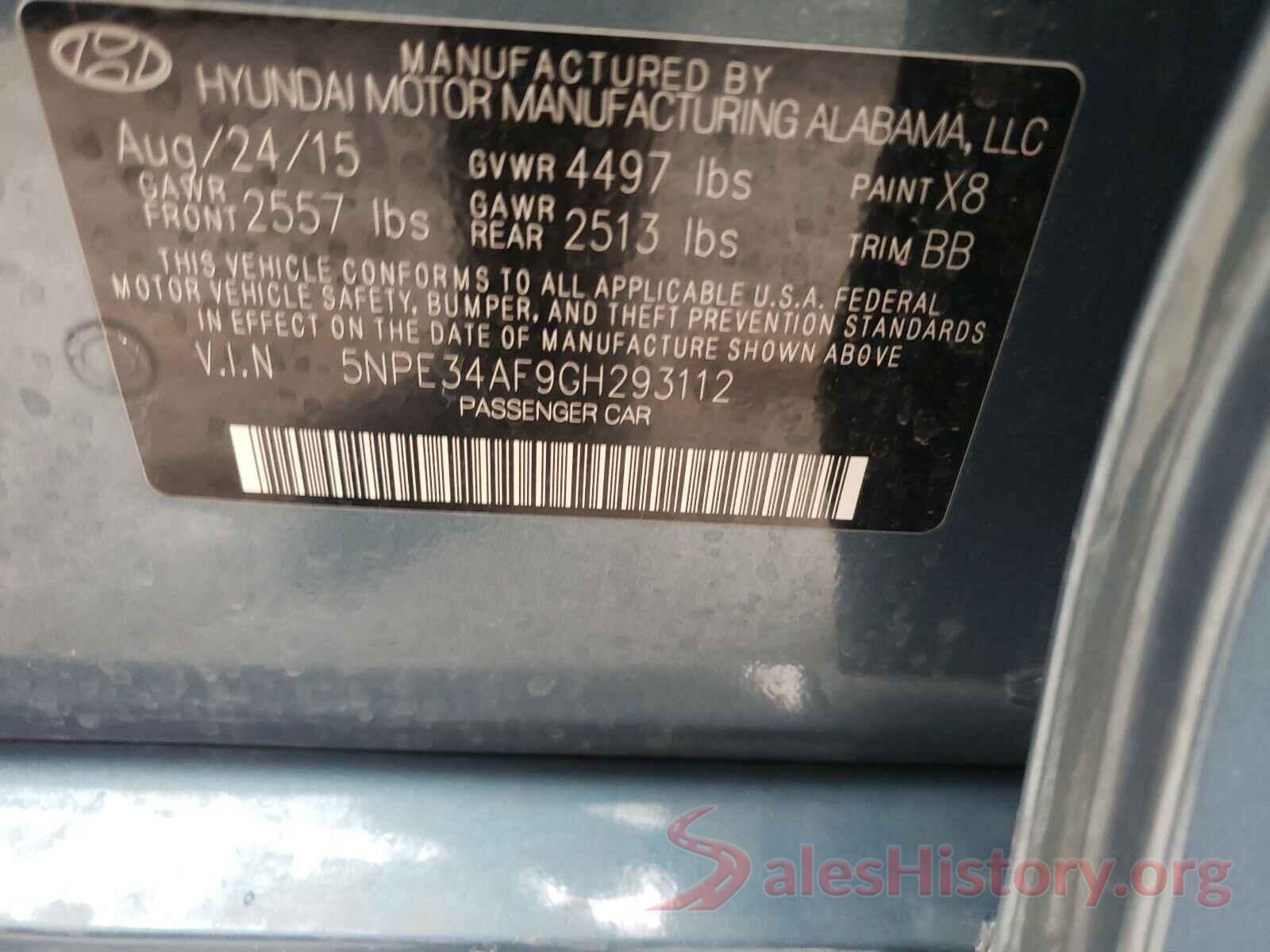 5NPE34AF9GH293112 2016 HYUNDAI SONATA