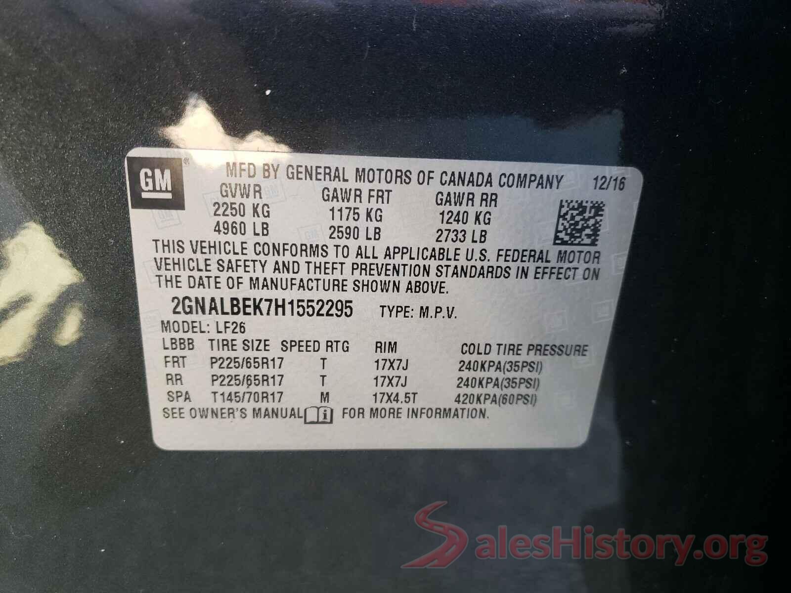 2GNALBEK7H1552295 2017 CHEVROLET EQUINOX