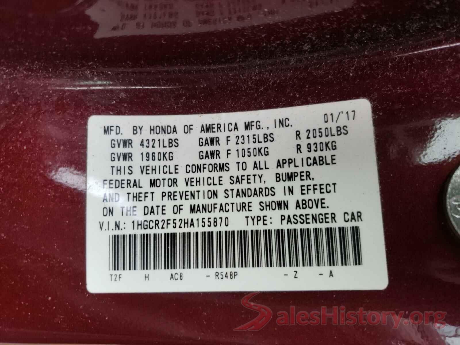 1HGCR2F52HA155870 2017 HONDA ACCORD