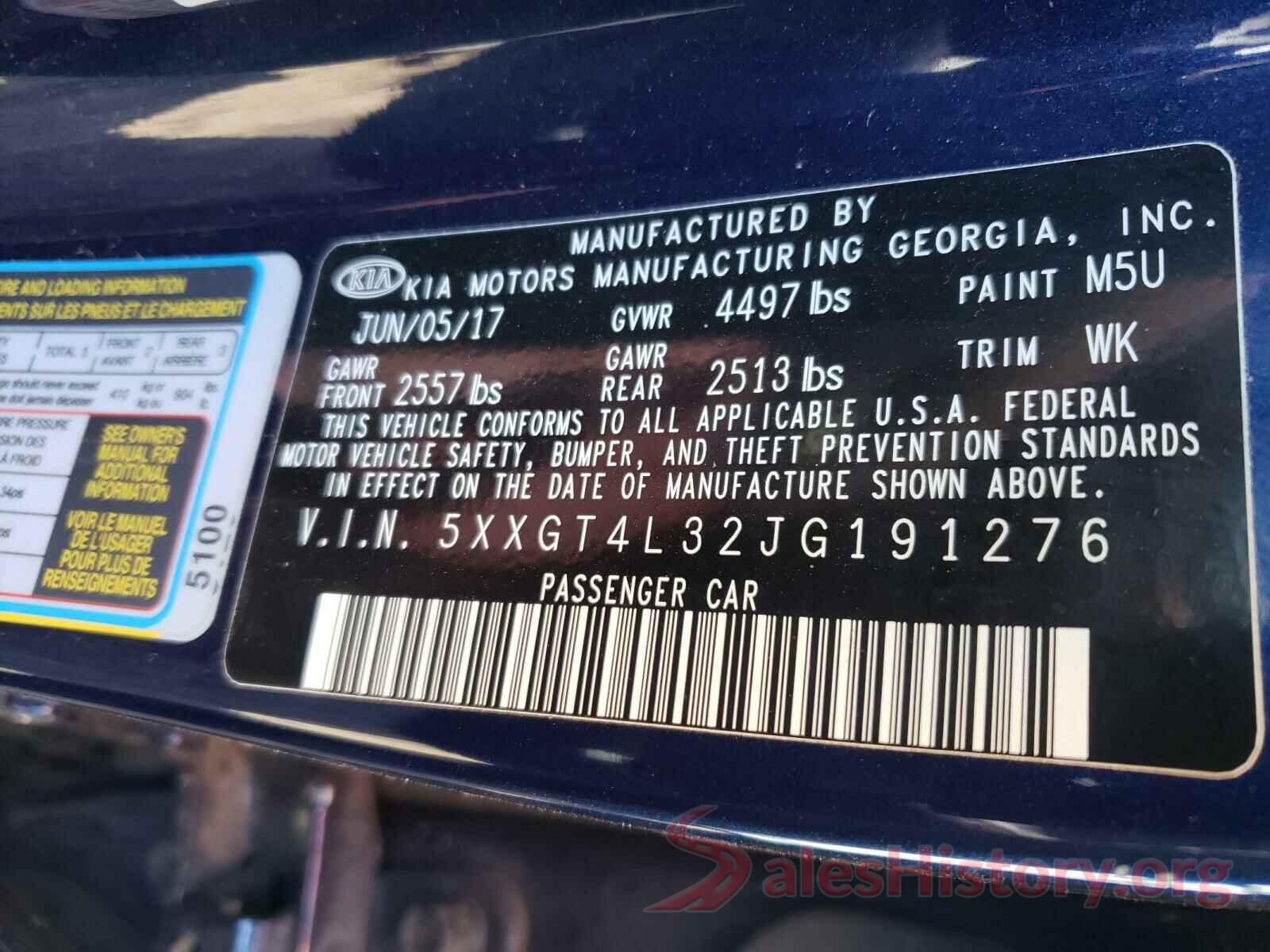 5XXGT4L32JG191276 2018 KIA OPTIMA