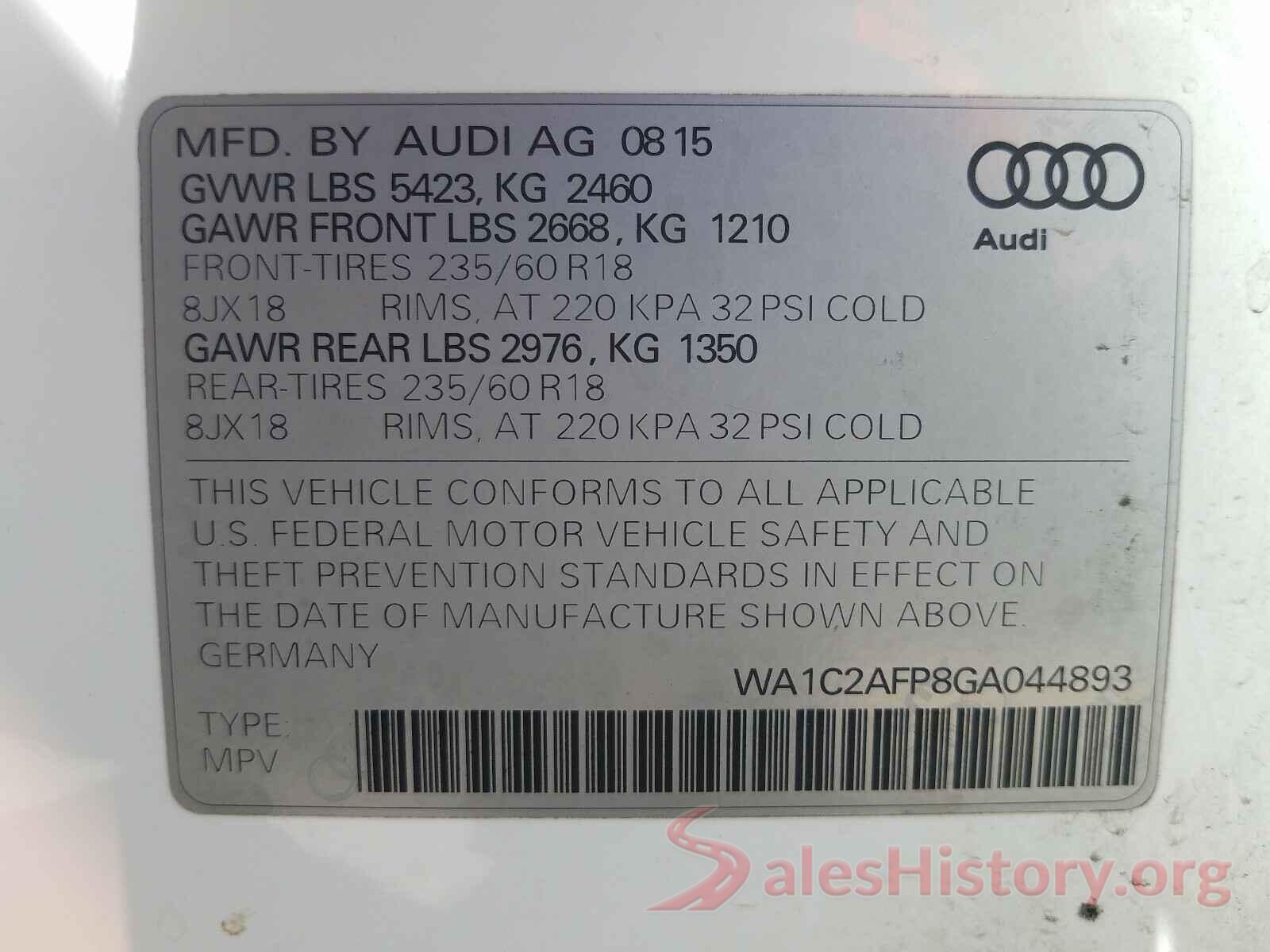 WA1C2AFP8GA044893 2016 AUDI Q5