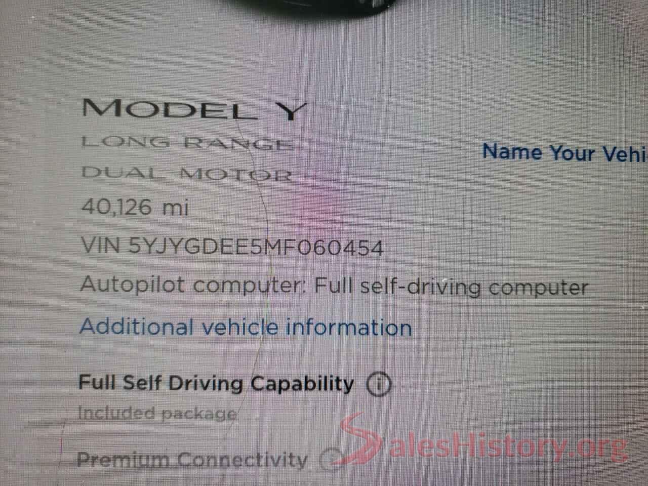 5YJYGDEE5MF060454 2021 TESLA MODEL Y