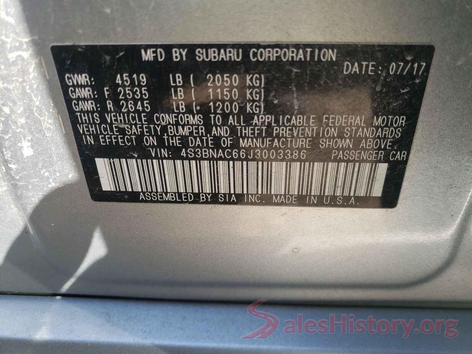 4S3BNAC66J3003386 2018 SUBARU LEGACY