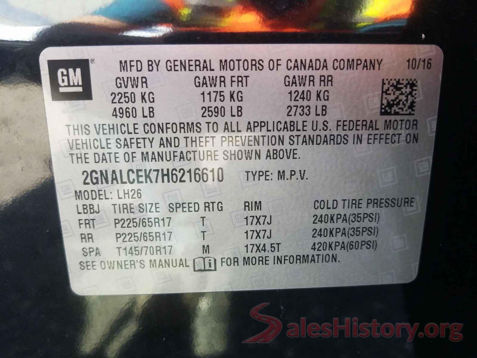 2GNALCEK7H6216610 2017 CHEVROLET EQUINOX