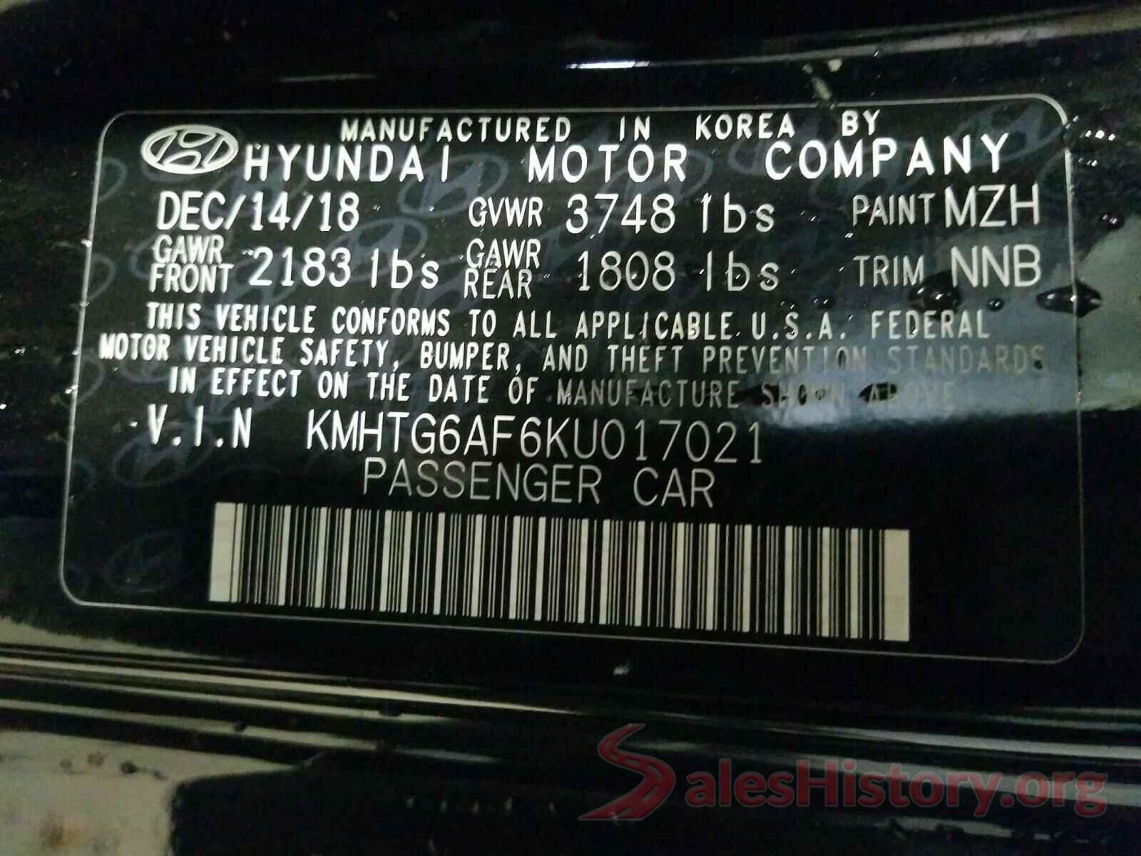 KMHTG6AF6KU017021 2019 HYUNDAI VELOSTER