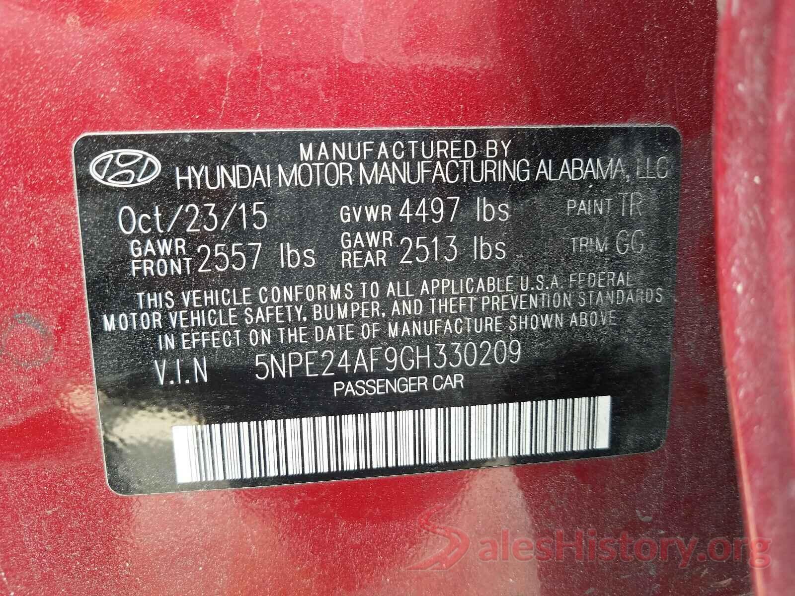 5NPE24AF9GH330209 2016 HYUNDAI SONATA