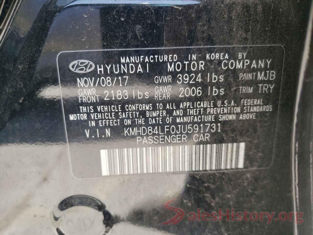 KMHD84LF0JU591731 2018 HYUNDAI ELANTRA