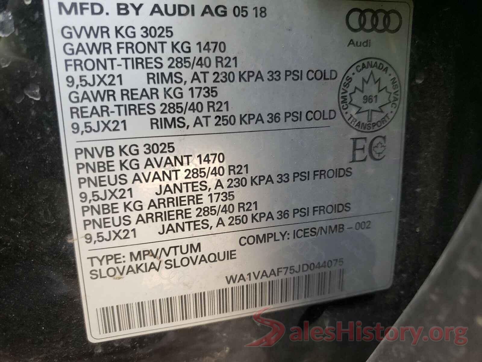 WA1VAAF75JD044075 2018 AUDI Q7