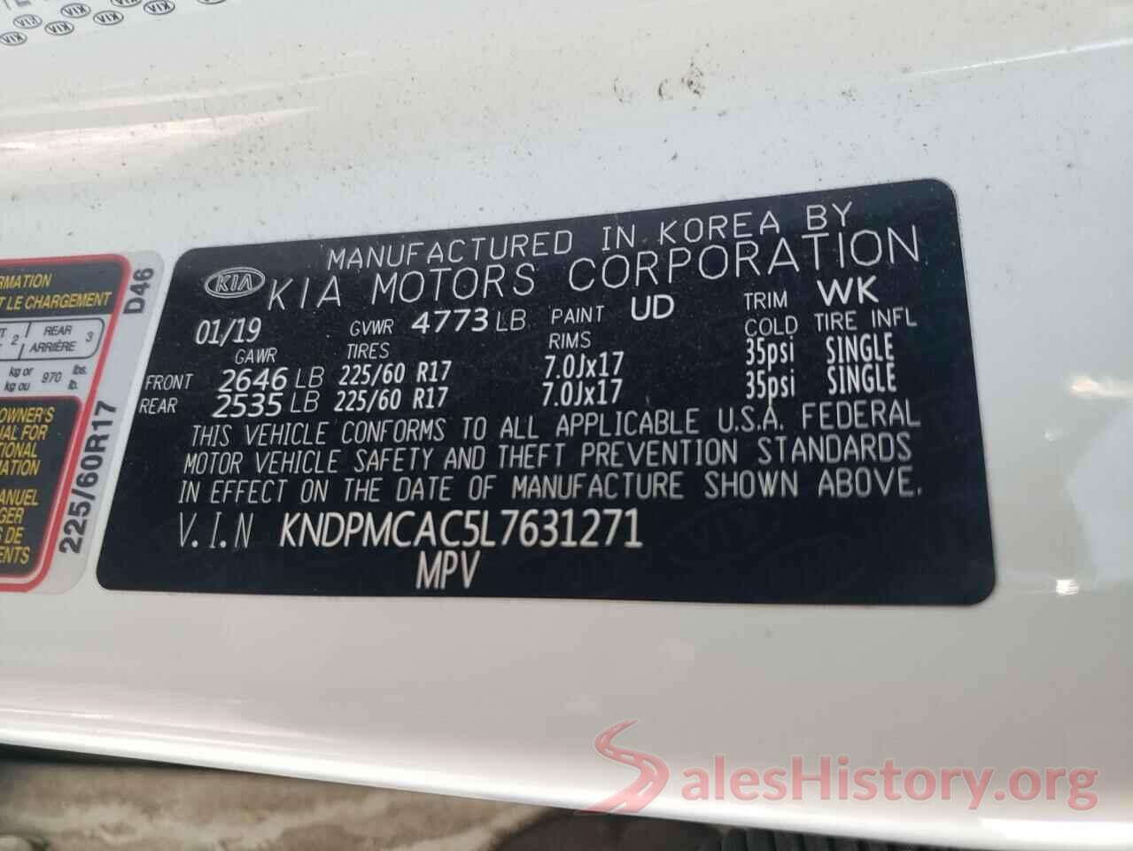 KNDPMCAC5L7631271 2020 KIA SPORTAGE