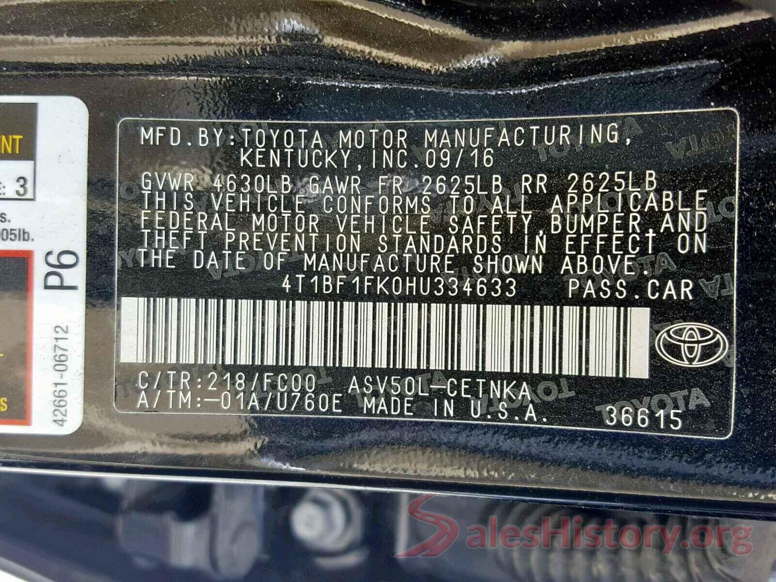 4T1BF1FK0HU334633 2017 TOYOTA CAMRY