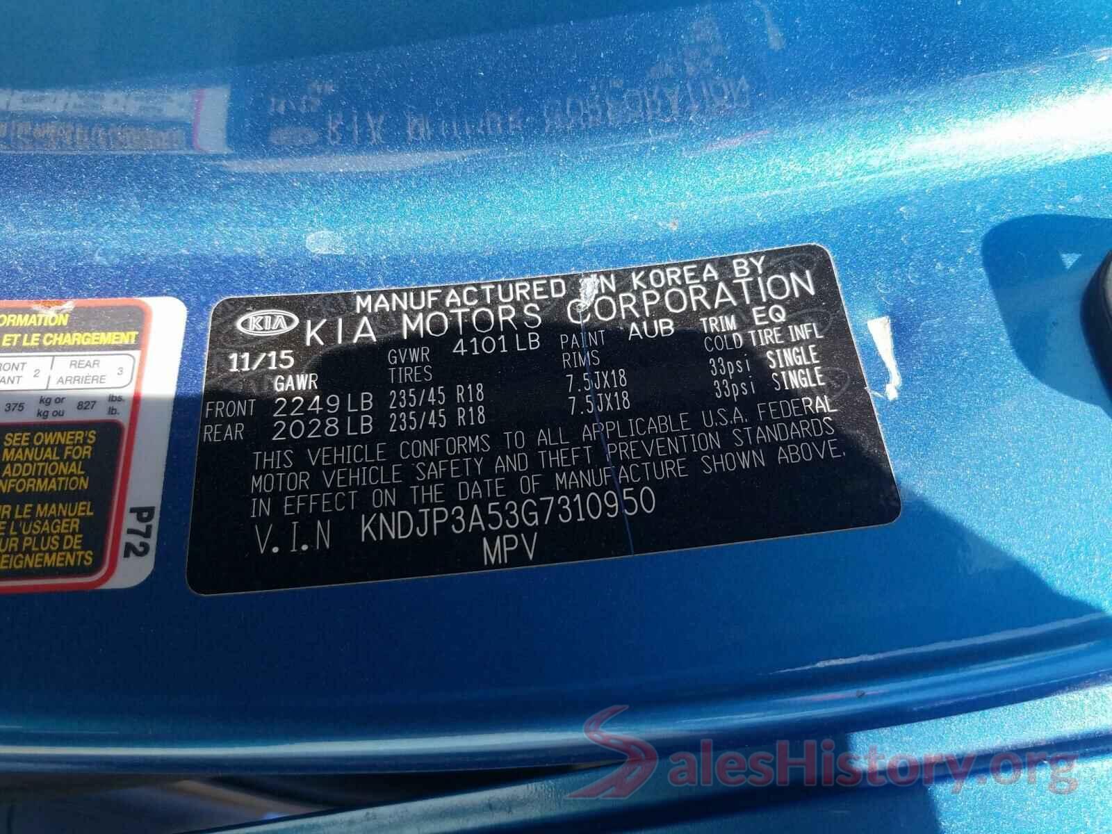 KNDJP3A53G7310950 2016 KIA SOUL