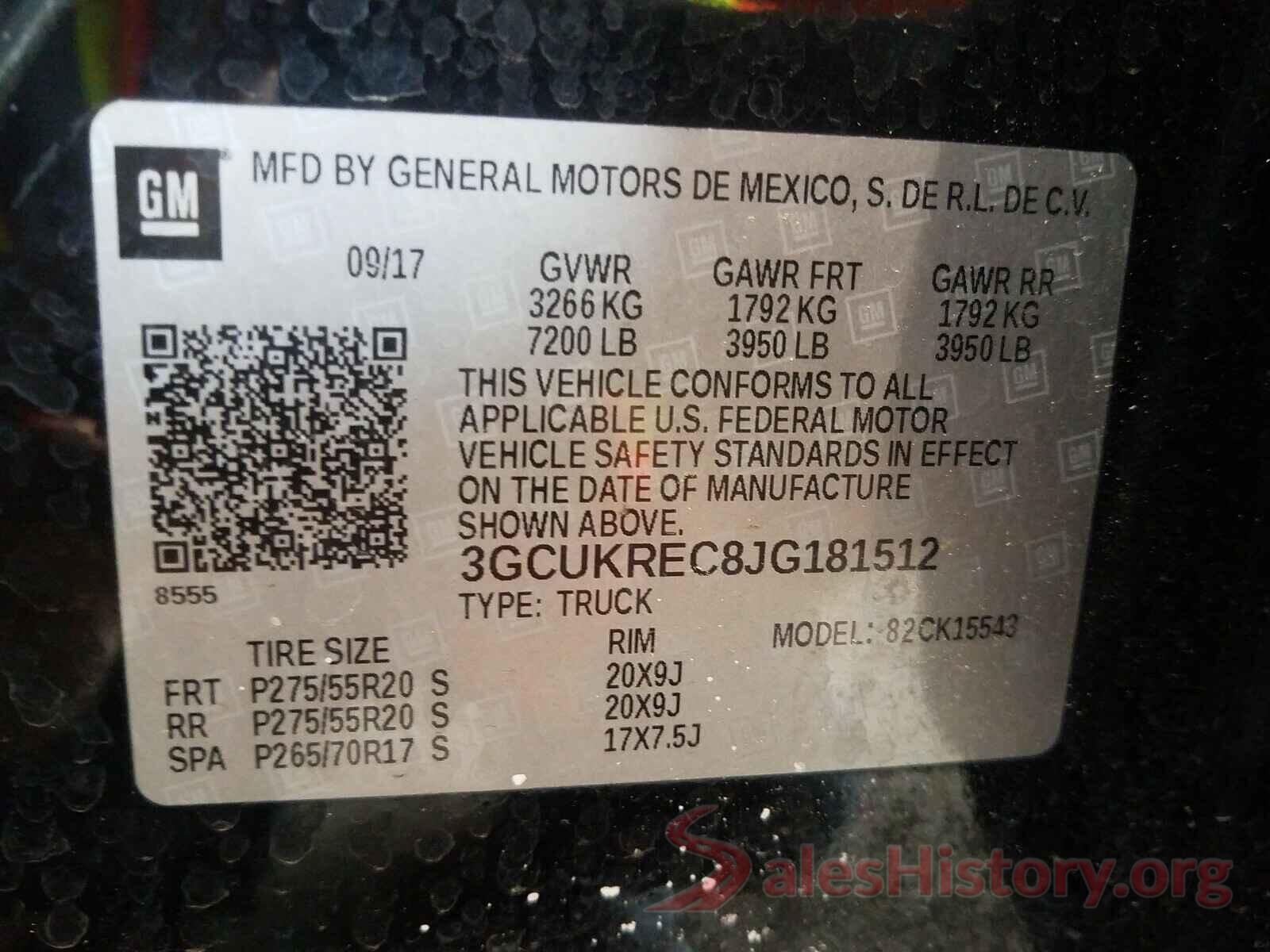 3GCUKREC8JG181512 2018 CHEVROLET SILVERADO