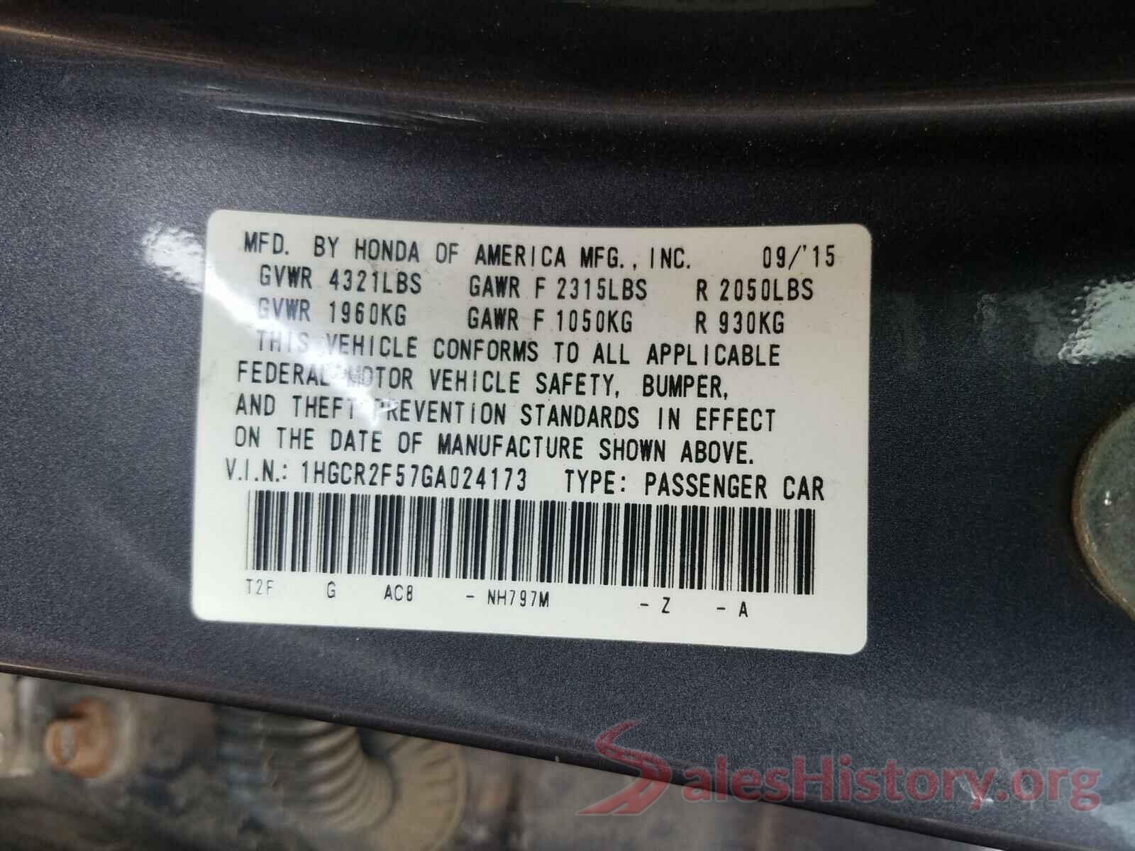 1HGCR2F57GA024173 2016 HONDA ACCORD