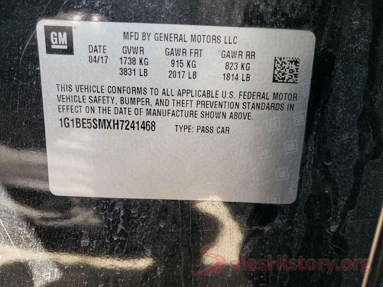 1G1BE5SMXH7241468 2017 CHEVROLET CRUZE