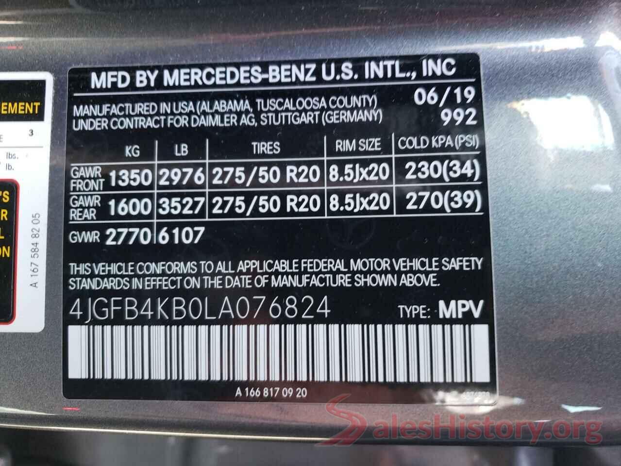 4JGFB4KB0LA076824 2020 MERCEDES-BENZ GLE-CLASS