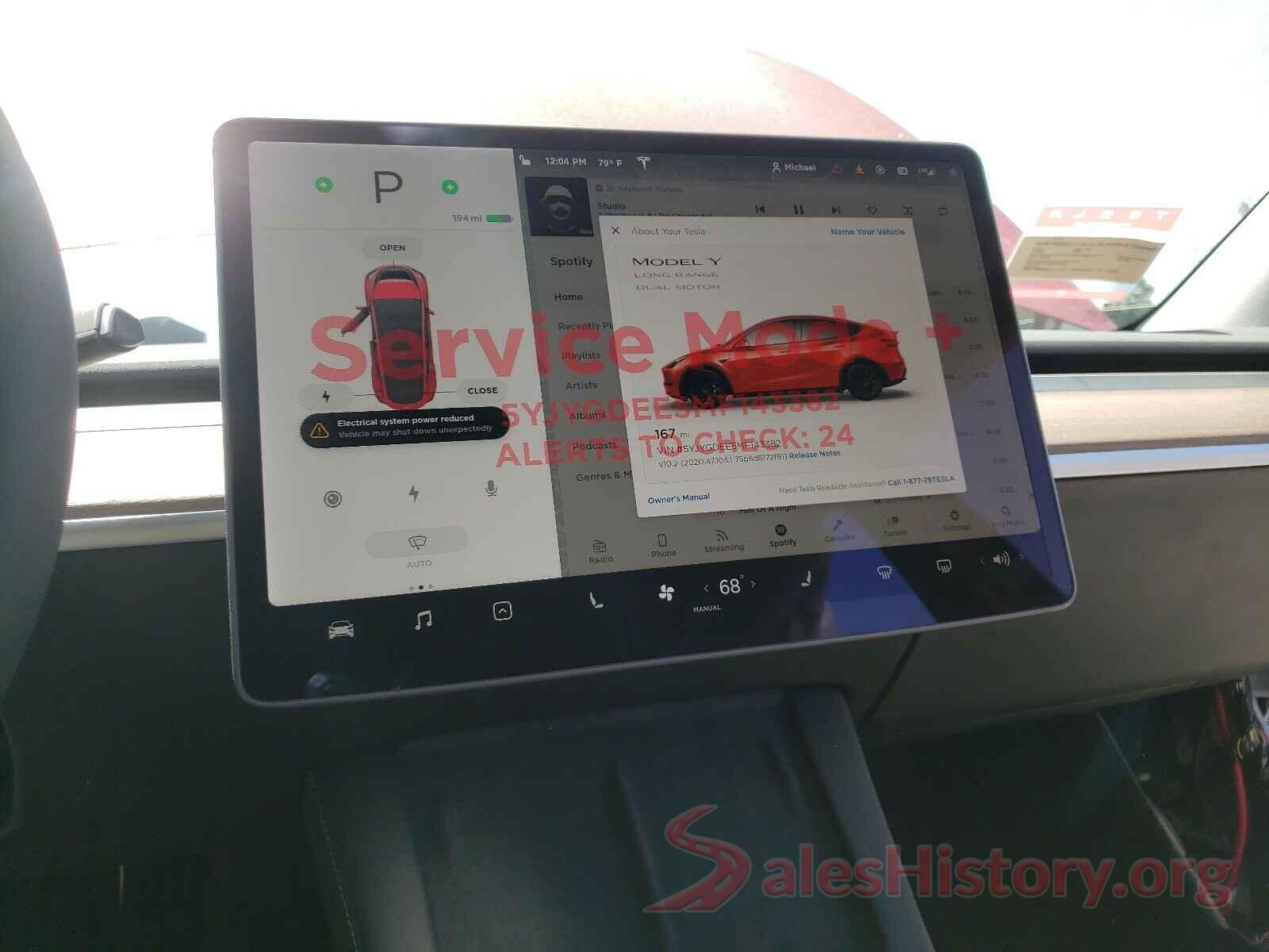 5YJYGDEE5MF143382 2021 TESLA MODEL Y