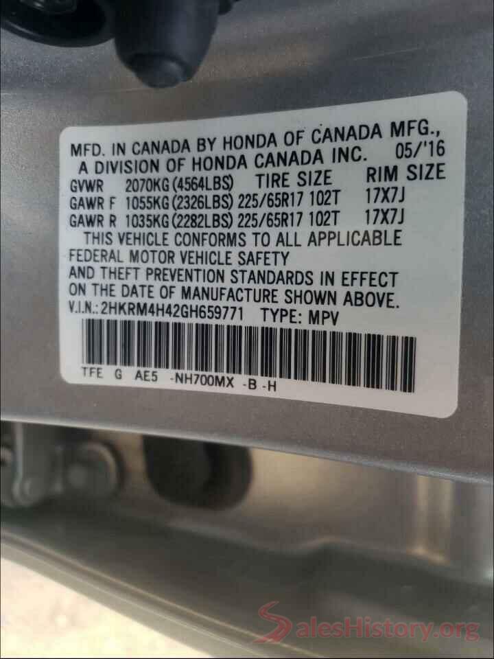 2HKRM4H42GH659771 2016 HONDA CRV