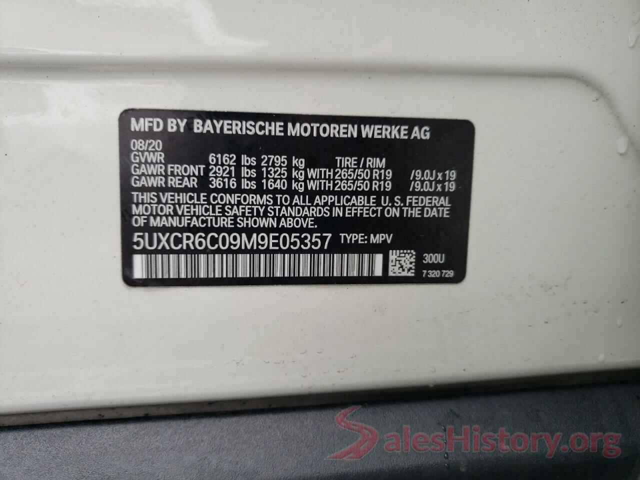 5UXCR6C09M9E05357 2021 BMW X5