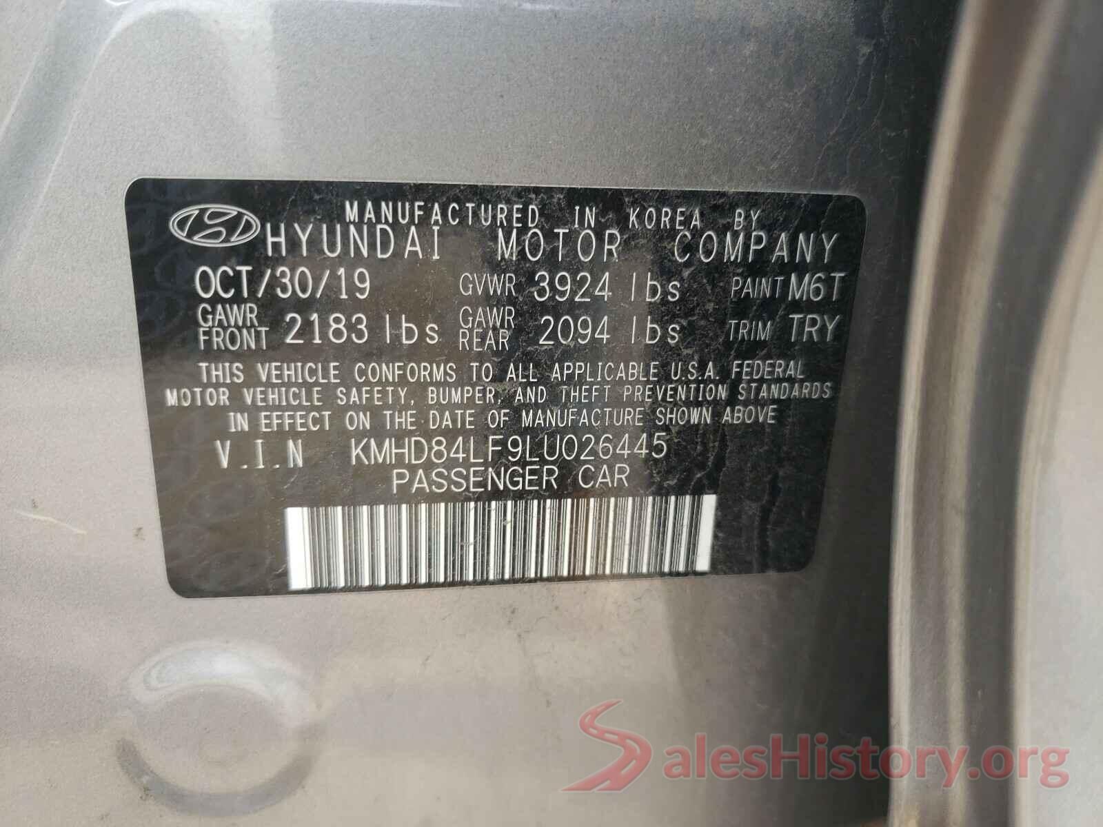 KMHD84LF9LU026445 2020 HYUNDAI ELANTRA