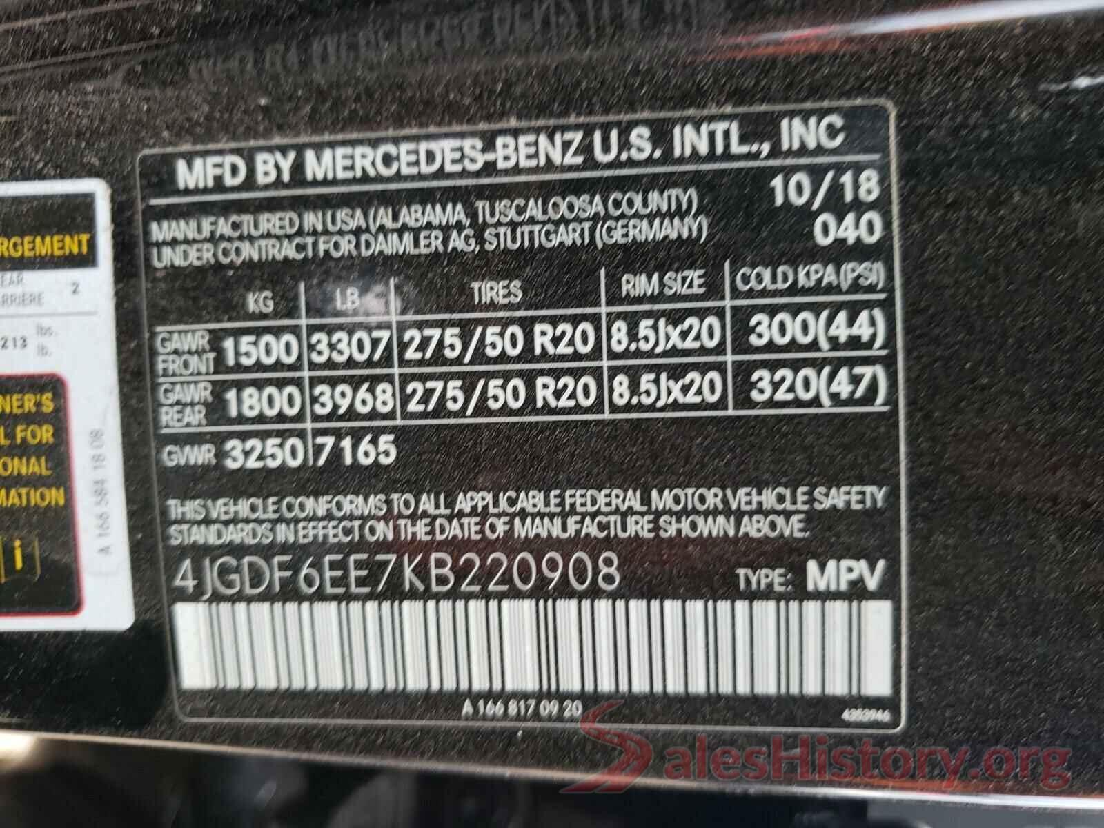 4JGDF6EE7KB220908 2019 MERCEDES-BENZ G CLASS