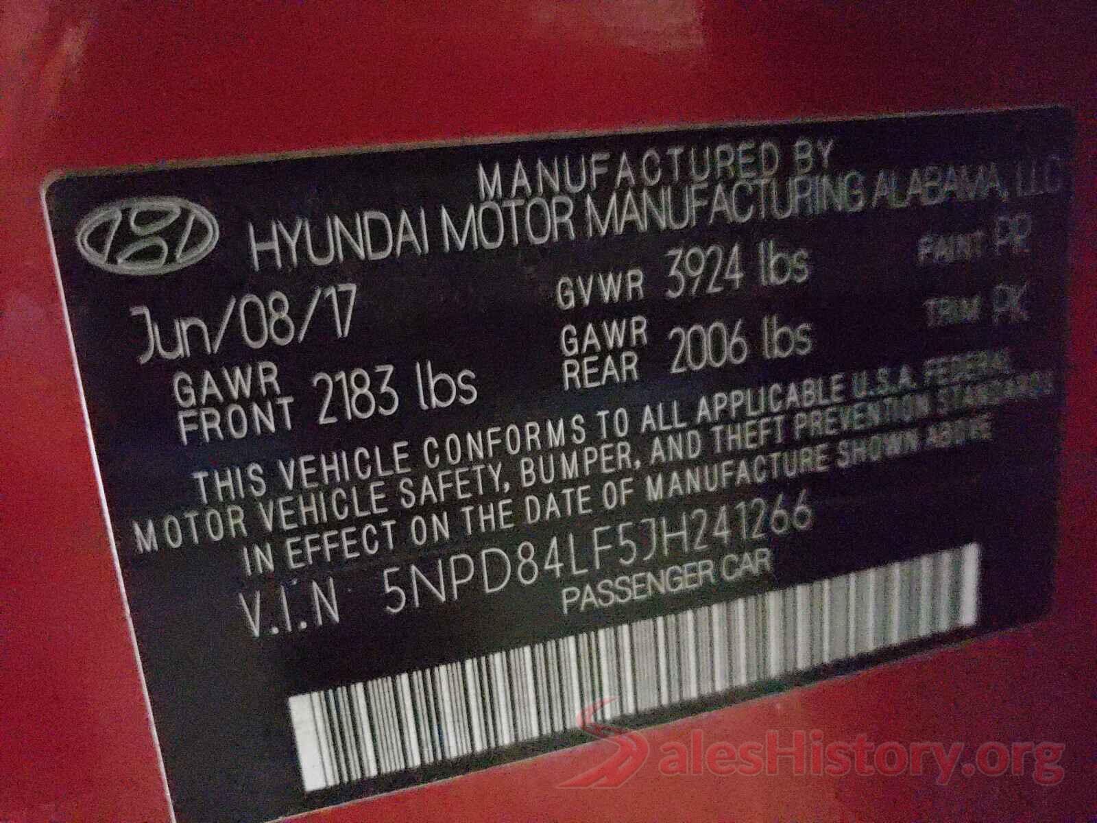 5NPD84LF5JH241266 2018 HYUNDAI ELANTRA