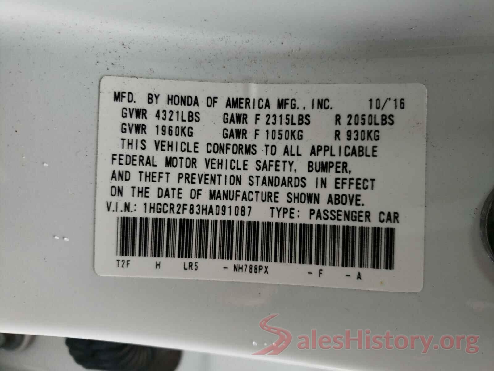 1HGCR2F83HA091087 2017 HONDA ACCORD