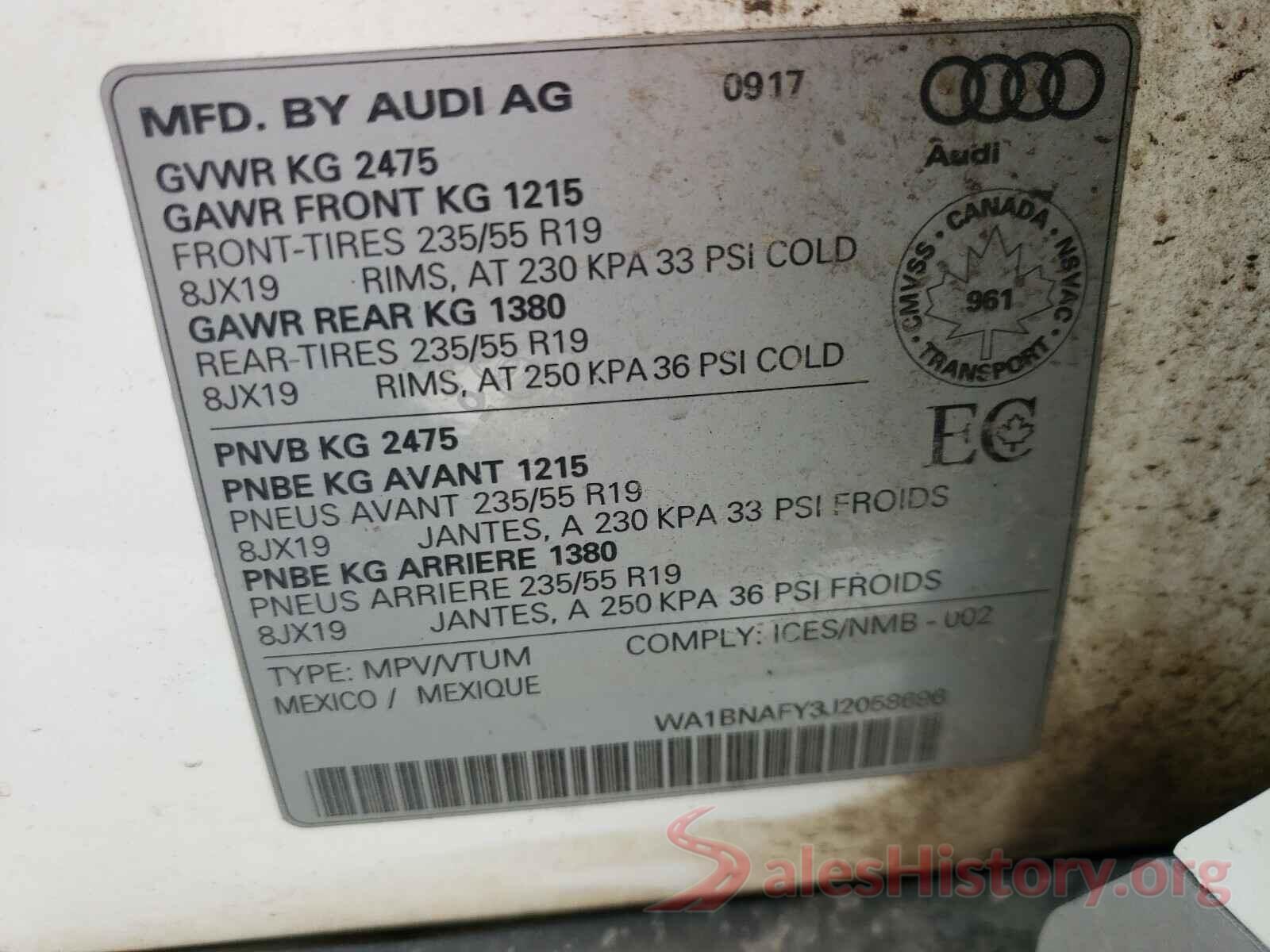 WA1BNAFY3J2058696 2018 AUDI Q5