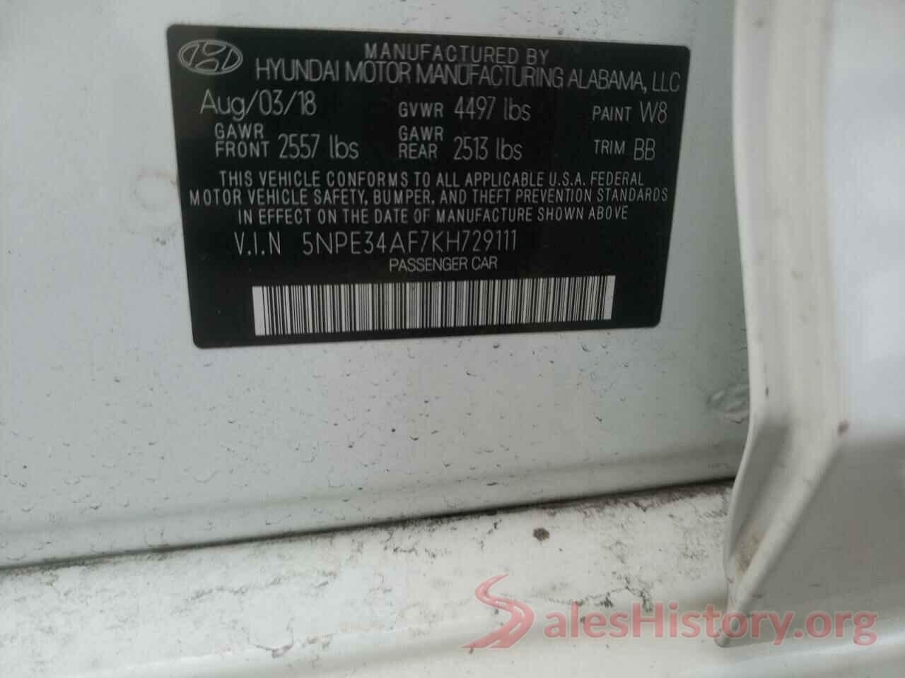 5NPE34AF7KH729111 2019 HYUNDAI SONATA