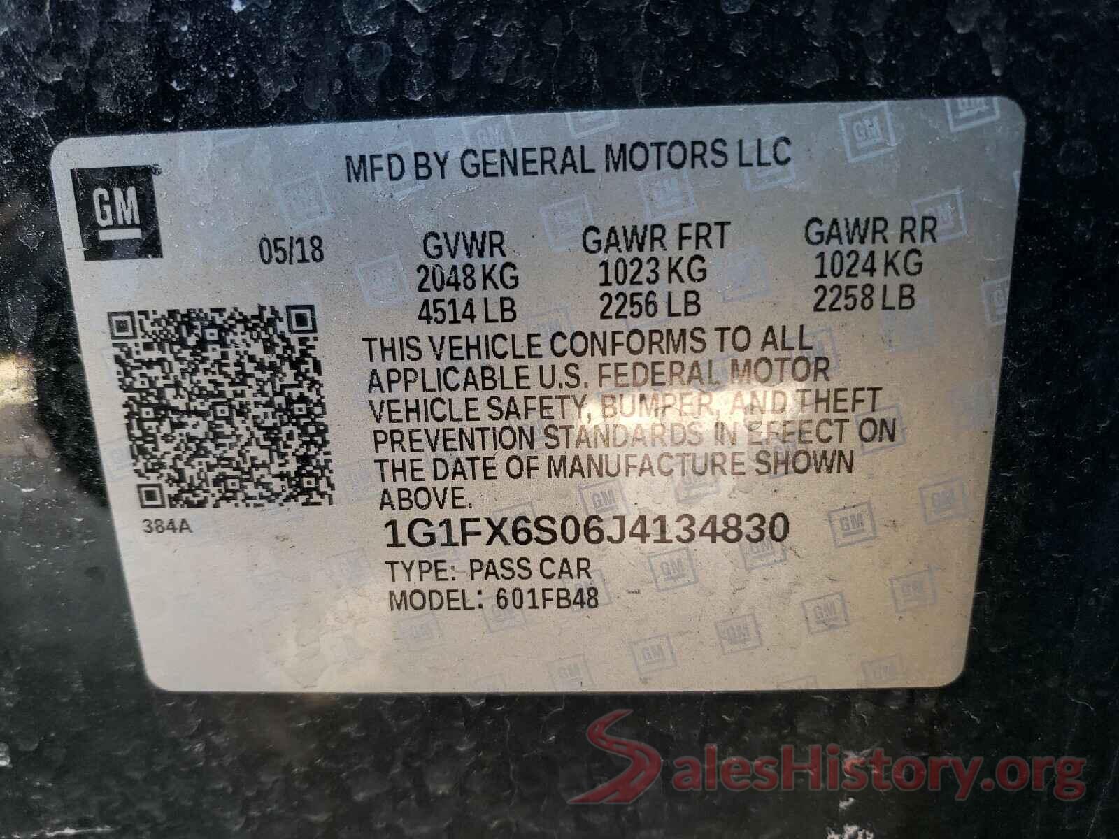 1G1FX6S06J4134830 2018 CHEVROLET BOLT