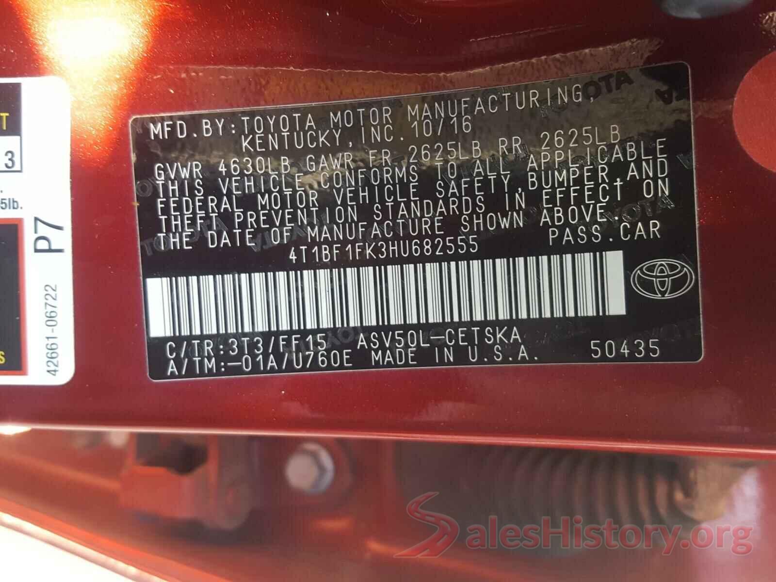 4T1BF1FK3HU682555 2017 TOYOTA CAMRY