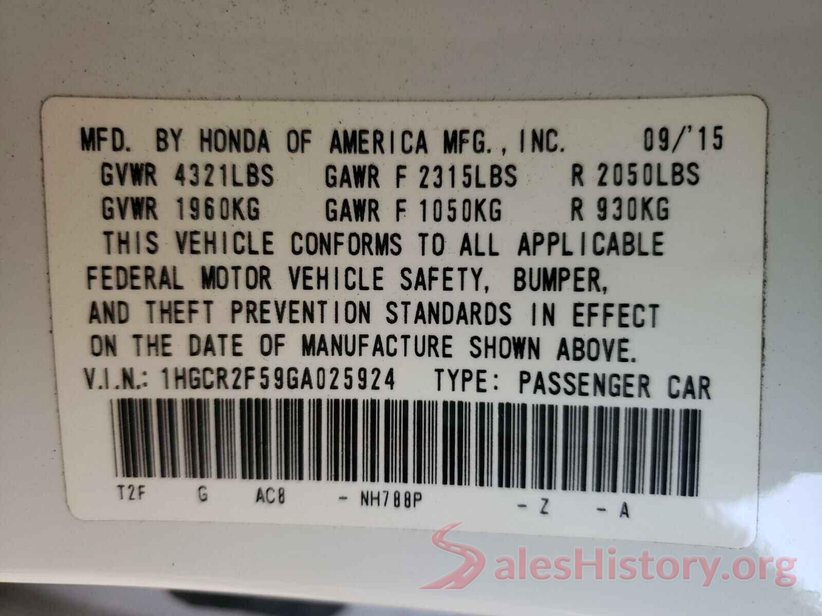 1HGCR2F59GA025924 2016 HONDA ACCORD