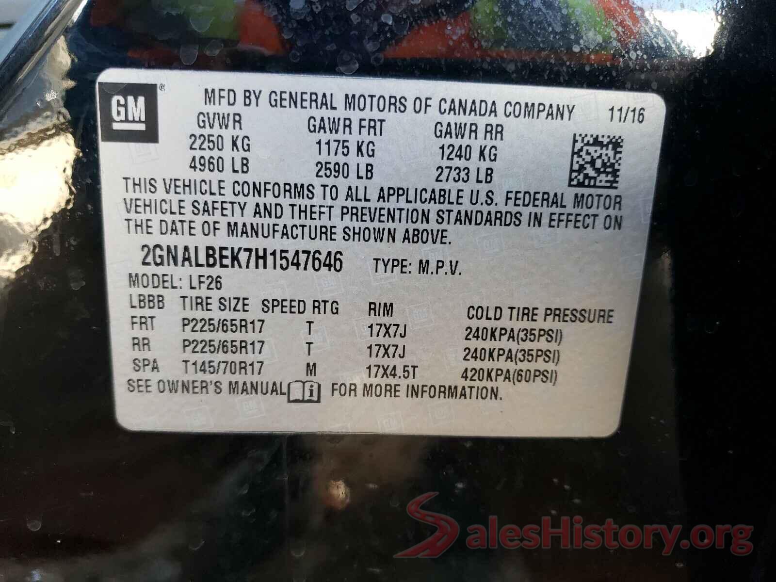 2GNALBEK7H1547646 2017 CHEVROLET EQUINOX