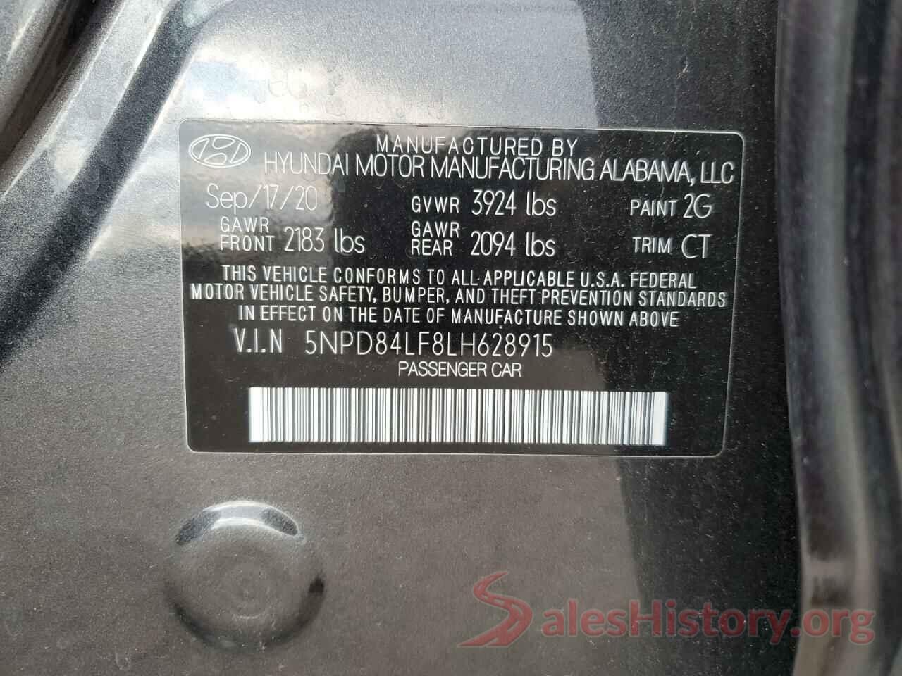 5NPD84LF8LH628915 2020 HYUNDAI ELANTRA