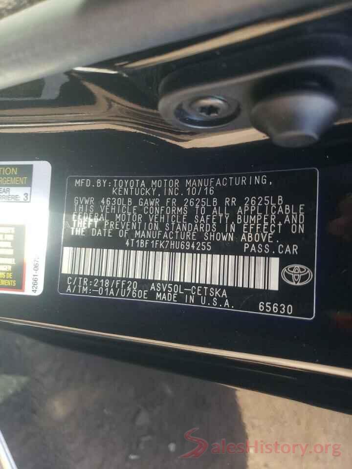 4T1BF1FK7HU694255 2017 TOYOTA CAMRY