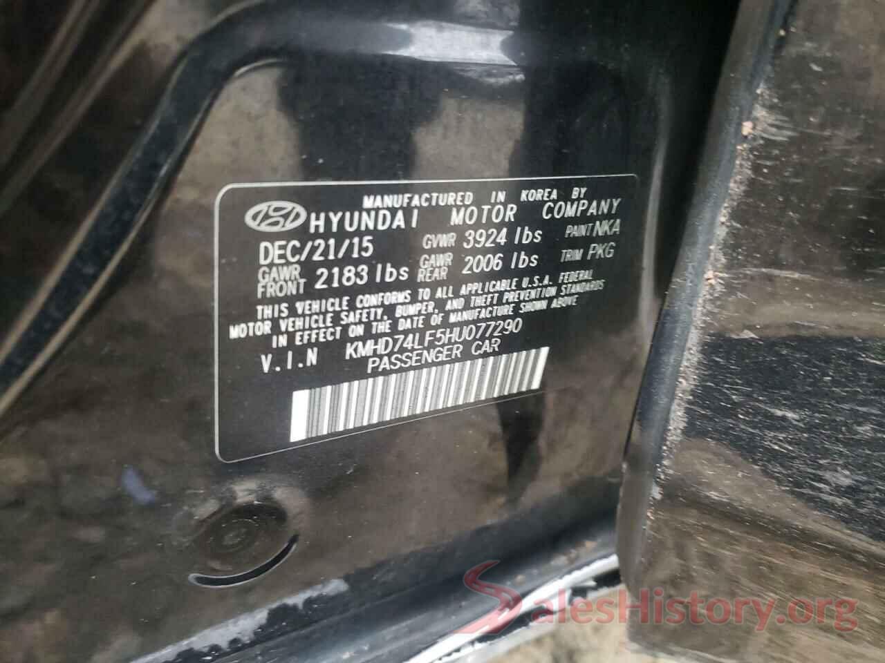 KMHD74LF5HU077290 2017 HYUNDAI ELANTRA