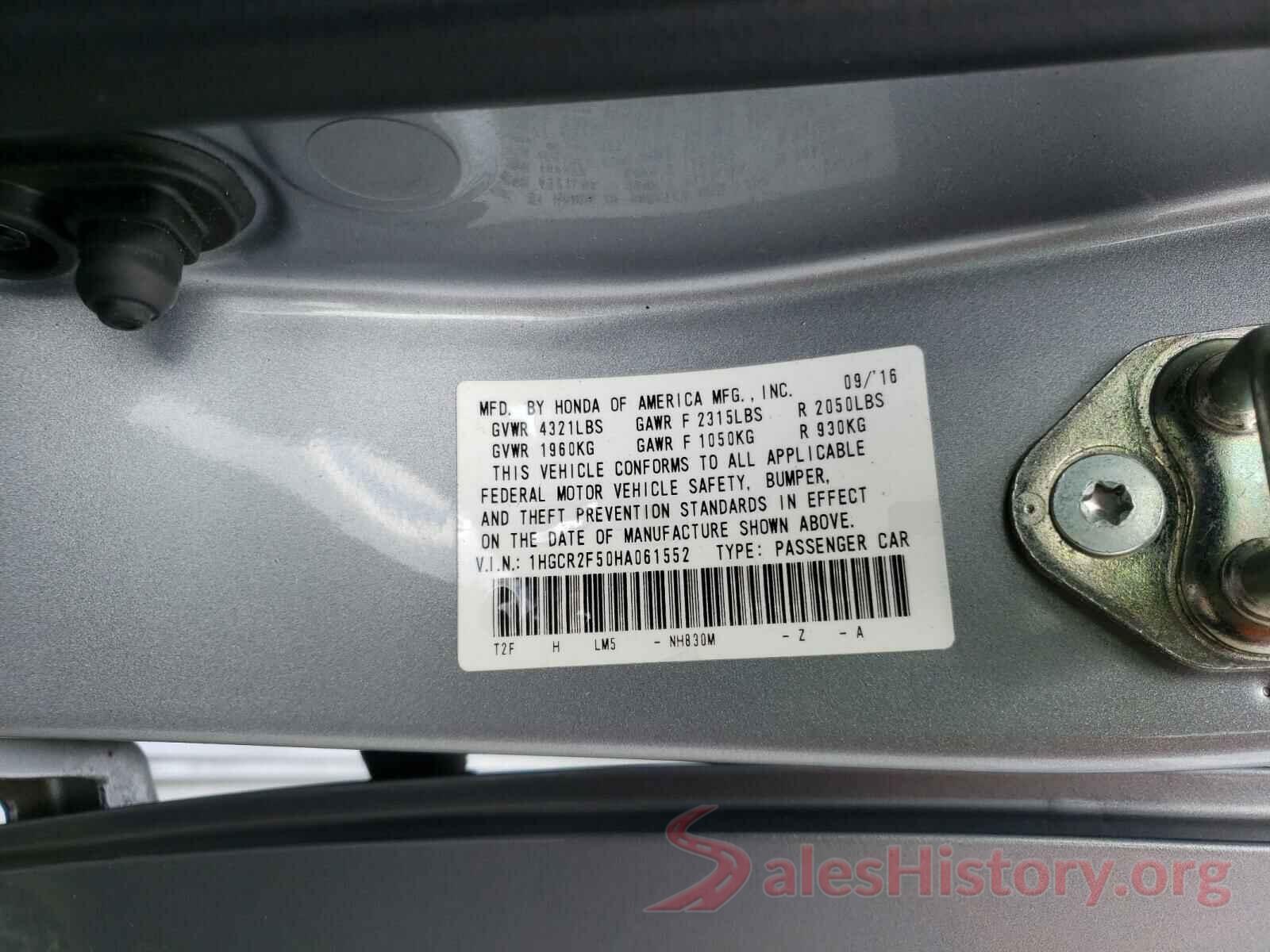 1HGCR2F50HA061552 2017 HONDA ACCORD