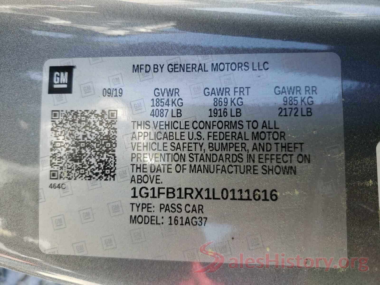 1G1FB1RX1L0111616 2020 CHEVROLET CAMARO