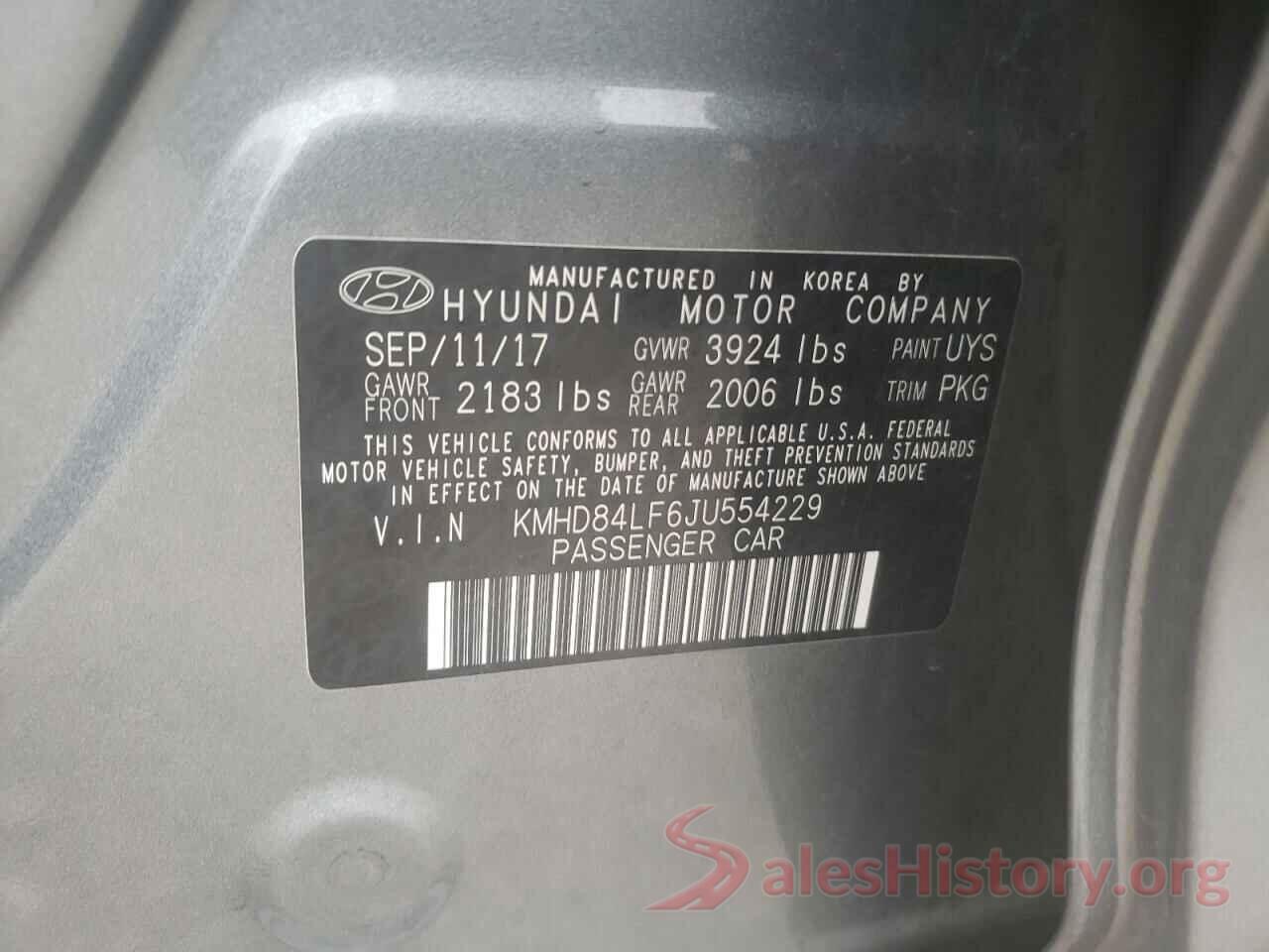 KMHD84LF6JU554229 2018 HYUNDAI ELANTRA