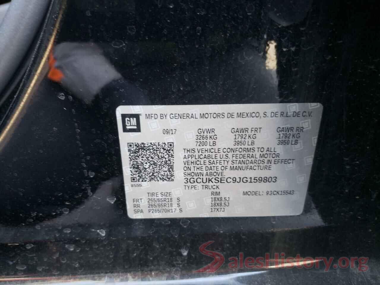 3GCUKSEC9JG159803 2018 CHEVROLET SILVERADO