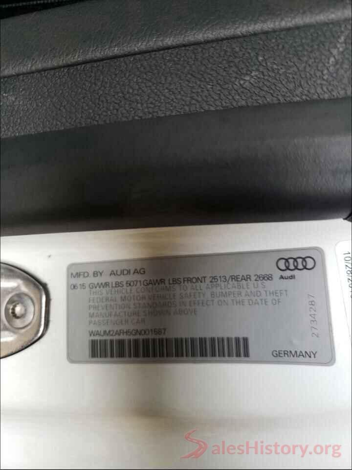 WAUM2AFH5GN001587 2016 AUDI A5