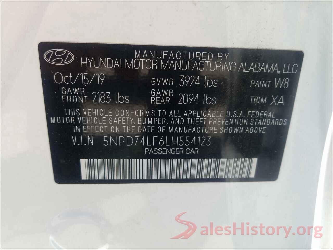 5NPD74LF6LH554123 2020 HYUNDAI ELANTRA