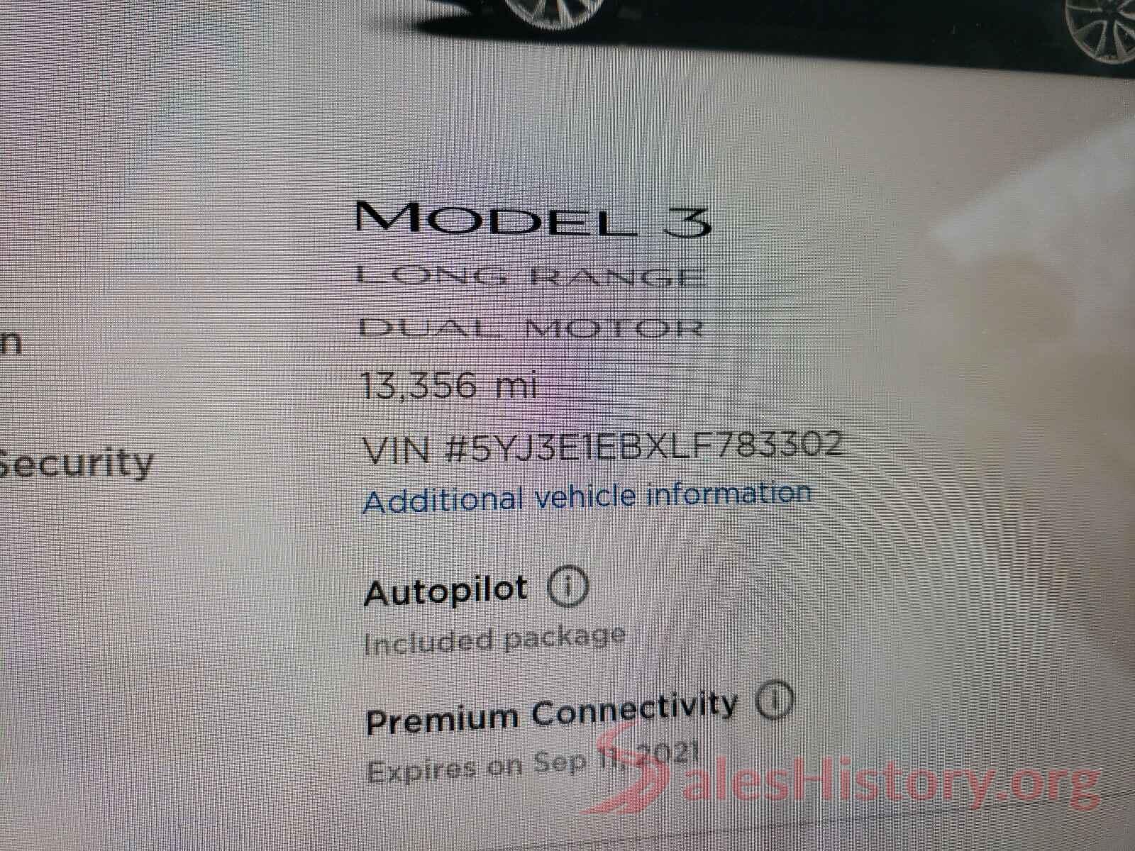 5YJ3E1EBXLF783302 2020 TESLA MODEL 3