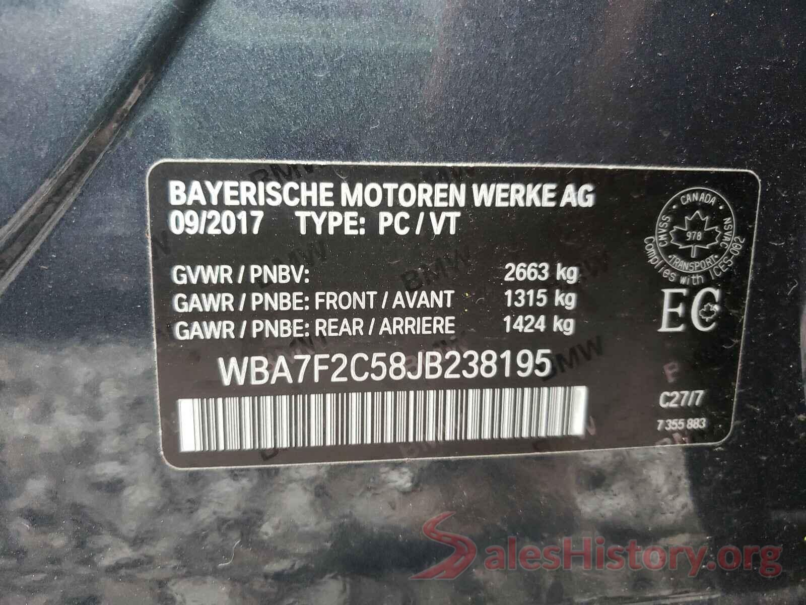 WBA7F2C58JB238195 2018 BMW 7 SERIES