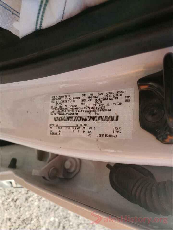 1FT7W2BT2KED36416 2019 FORD F250