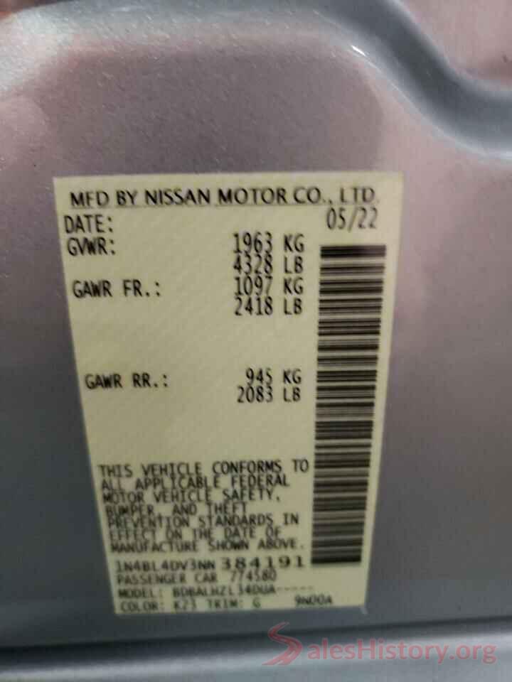 1N4BL4DV3NN384191 2022 NISSAN ALTIMA